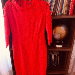 Red lace dress